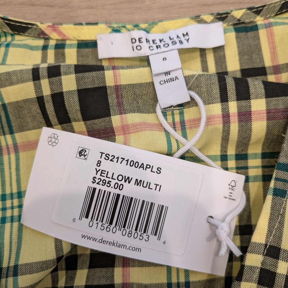 Derek Lam 10 - Crosby Yellow Cropped Top - Size 8 - Picture 4 of 5